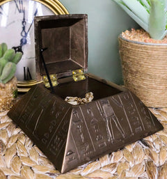 Ancient Egyptian Isis Sekhmet Horus Anubis Pyramid Jewelry Trinket Box 6"L-7