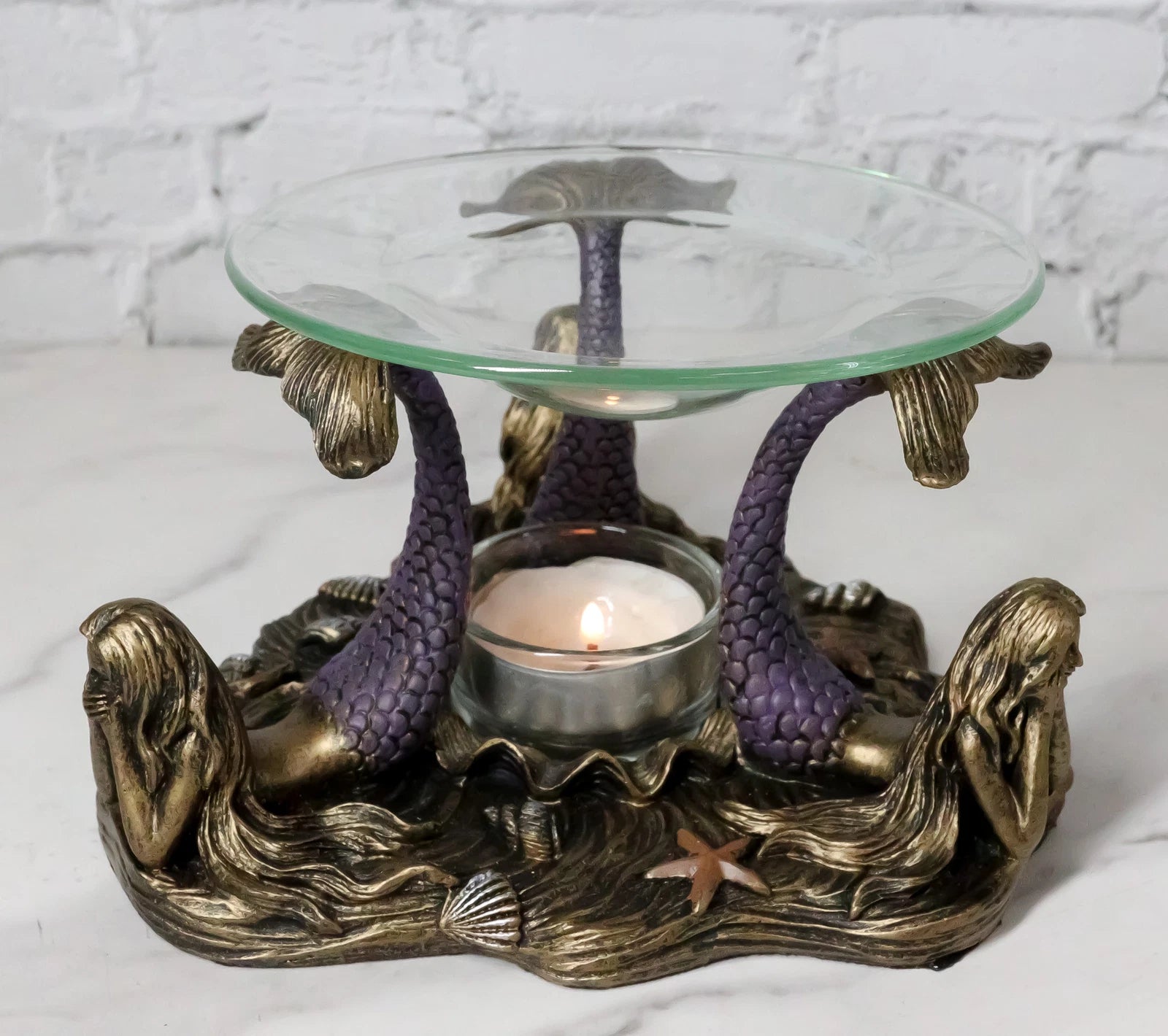 See Hear Speak No Evil 3 Sirens Mermaids Of The Cove Candle Heat Oil Warmer-1