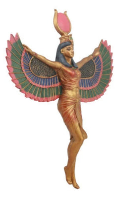Ancient Egyptian Goddess Isis With Open Wings Wall Decor Isis Ra Deity Plaque-8