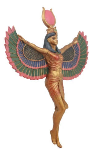 Ancient Egyptian Goddess Isis With Open Wings Wall Decor Isis Ra Deity Plaque-8