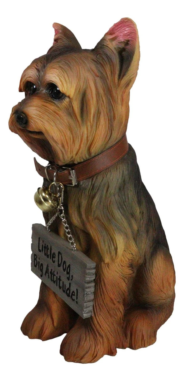 Yorkie Dog Garden Statue 12.5"H Yorkshire Terrier Welcome Figurine Jingle Collar-4