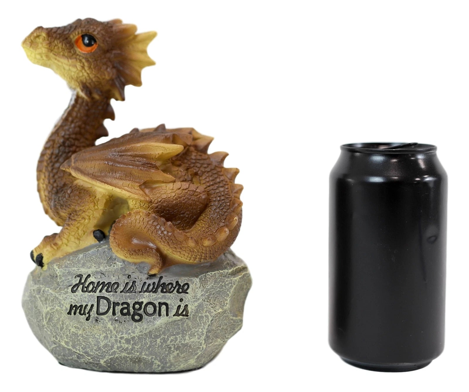 'Home is Where My Dragon is' Baby Dragon on Rock Resin Figurine 7.5" H-7