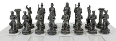 Olympus At War Greek Olympian Deities Resin Chess Pieces W/Glass Board Set-9