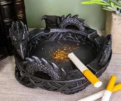 Medieval Fantasy Celtic Gerwolf Sleeping Dragon Round Cigarette Ashtray 5.75" L-7