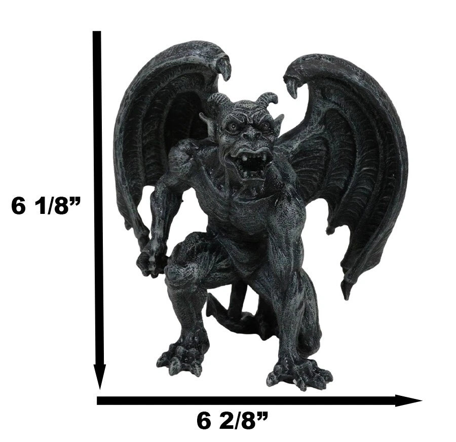 Winged Horned Devil Gargoyle Statue 6.25" Tall Notre Dame Evil Warden Gargoyle-4