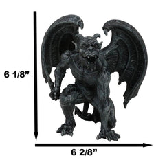Winged Horned Devil Gargoyle Statue 6.25" Tall Notre Dame Evil Warden Gargoyle-4