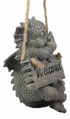 Jute Strings Hanging Welcome Garden Dragon Statue Nose Picker Wyrmling-7