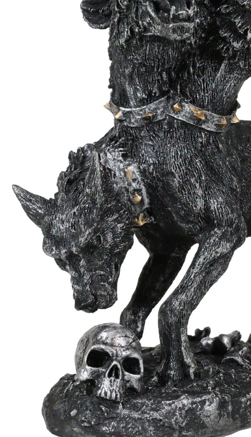 Figura de Cerbero, guardián de la hidra de tres cabezas, perro de Hades, perro guardián de la mitología griega-5