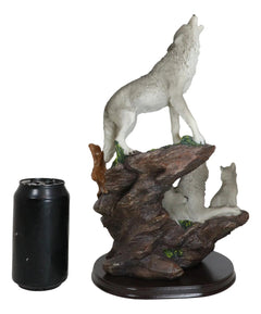 Moon Howling Timberwolves Wolf Pack Family Decorative Figurine 8.5"H-8