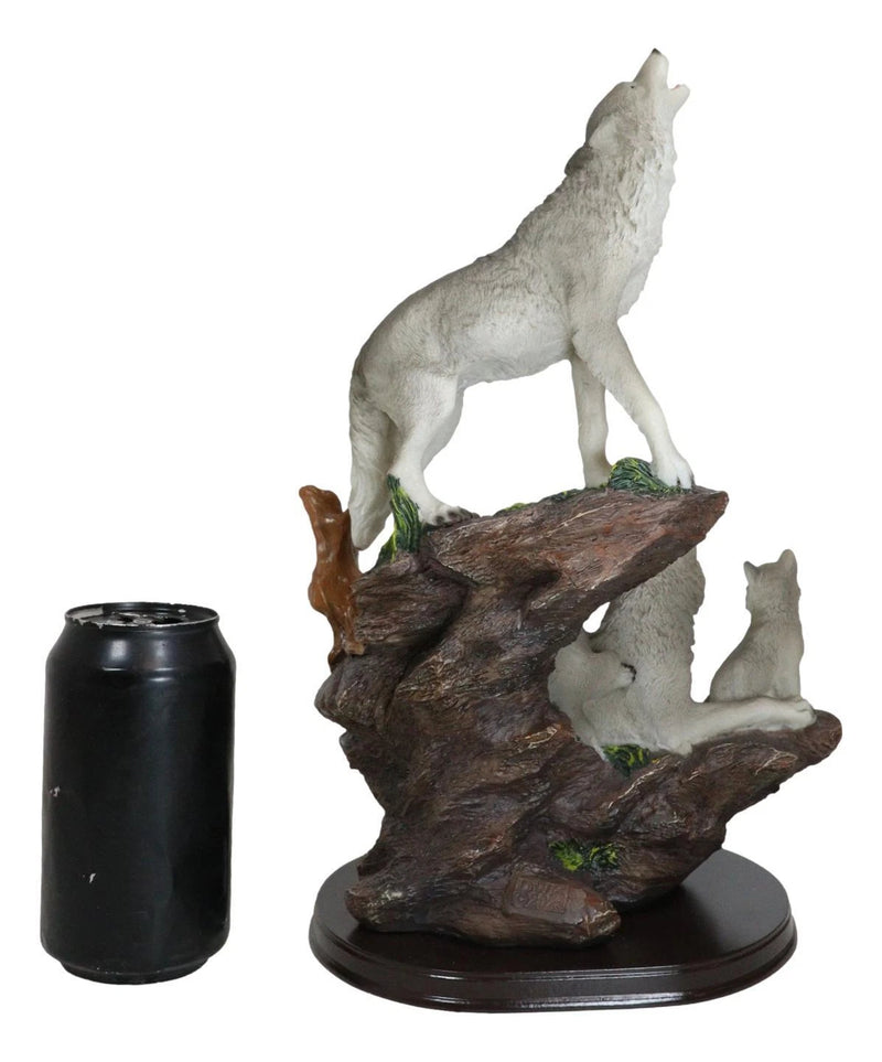 Moon Howling Timberwolves Wolf Pack Family Decorative Figurine 8.5"H-8
