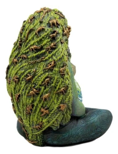 7" Millennial Gaia Mother Goddess Te Fiti Statue Oberon Zell (Earth Green)-10