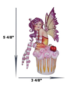 Colorful Amy Brown Pink Cherry Cupcake Fairy Statue Sweet Tooth Collection-9