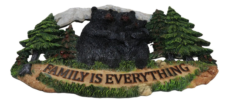 Black Bear Papa Mama And Cub Family Is Everything By Pine Tree Forest Wall Decor-5
