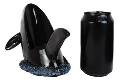 Nautical Ocean Marine Breaching Orca Killer Whale Wine Bottle Holder Statue-8