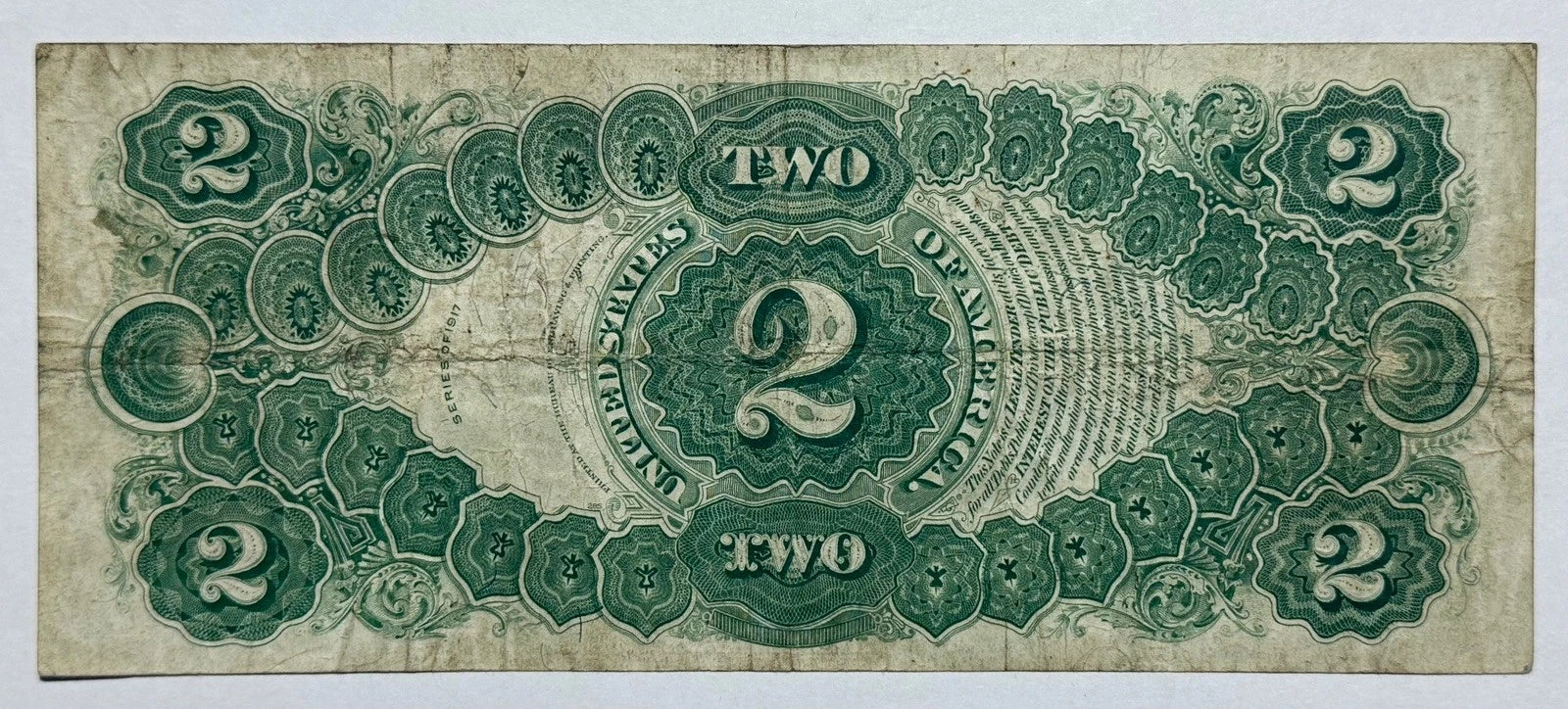 1917 $2 Bill United States Note Legal Tender Large Size 304A-UJLM