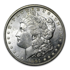 1891 S Morgan Silver Dollar $1 Brilliant Uncirculated BU 90% Silver-1