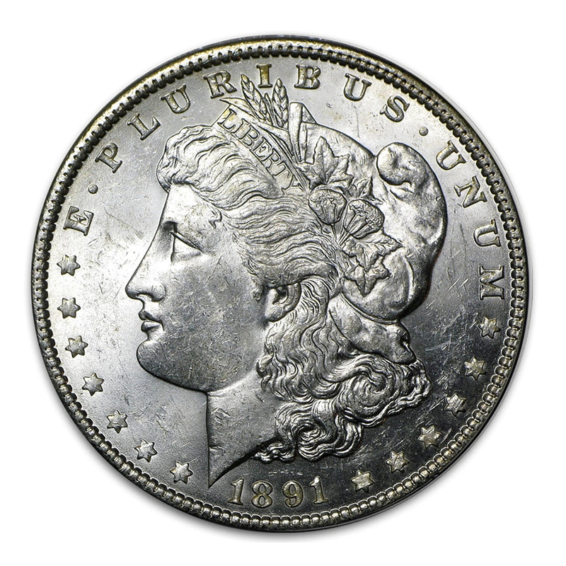 1891 S Morgan Silver Dollar $1 Brilliant Uncirculated BU 90% Silver-1