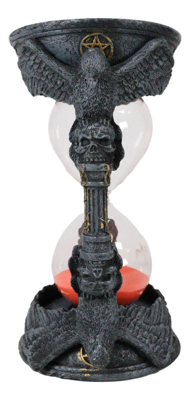 Gothic Alchemy Pentagram Circle Raven Crows Skull Pillars Sand Timer Sandtimer-8