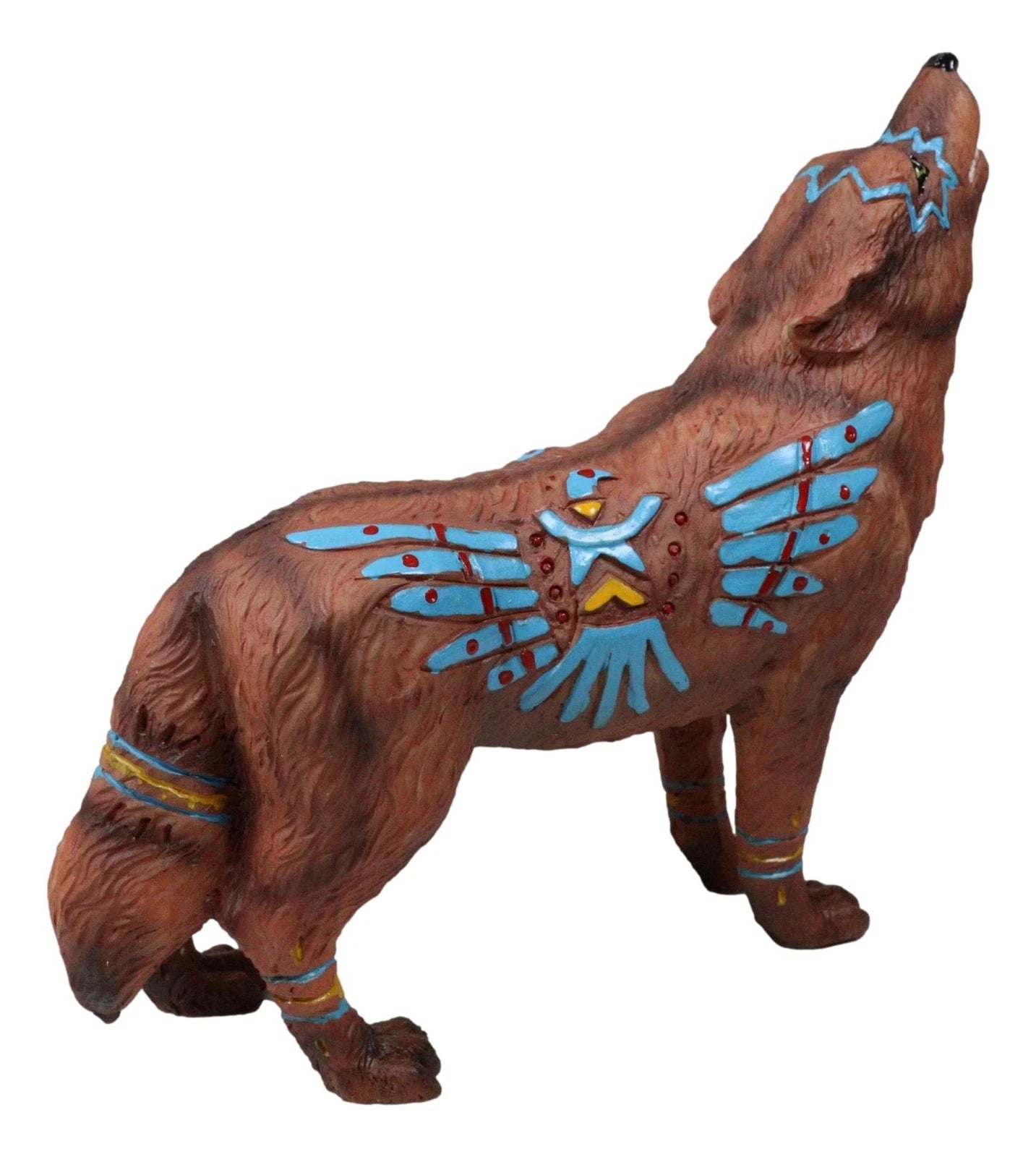Eagle Vision Native Tribal Howling Wolf Totem Spirit Figurine Collection 6.25"L-7
