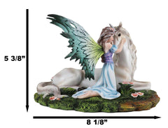 Beautiful Fae Goddess Fairy Princess With Rare Unicorn Friend Statue Magic Decor-7