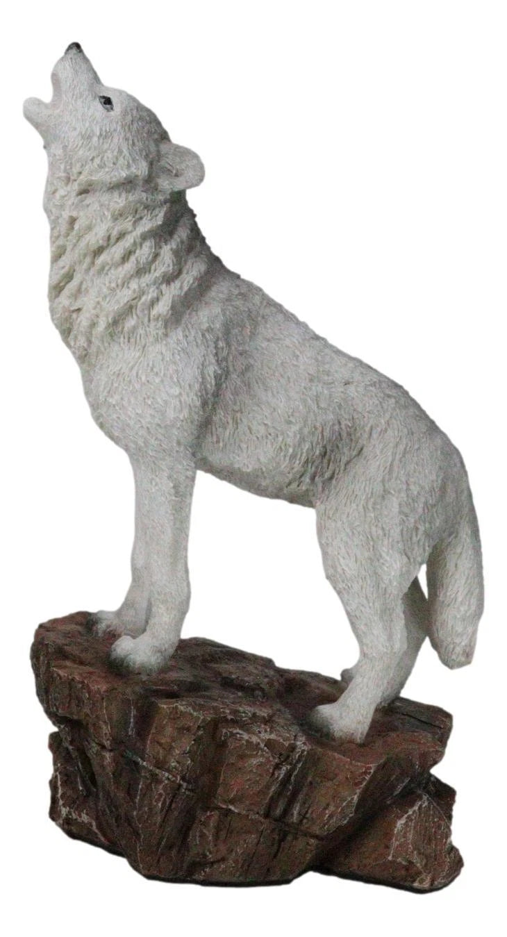 Woodlands Wildlife Mystical Alpha Gray Wolf Howling to The Moon Figurine Decor-5