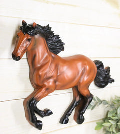 Western Running Brown Chestnut Horse Wall Decor Sculpture 15.5" Wide-2