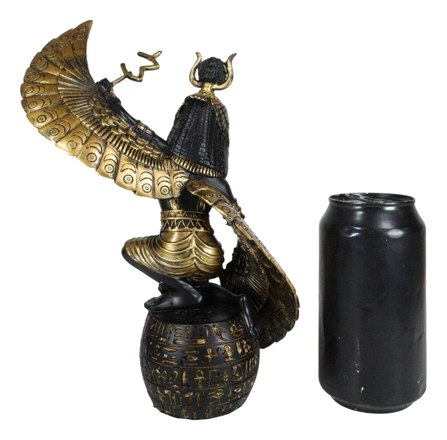 Egyptian Goddess Mother Isis Ra Holding Ankh Decorative Figurine 9" H-7