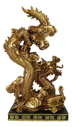 Feng Shui Chinese Imperial Nine Dragons Golden Dragon King Decorative Statue-7