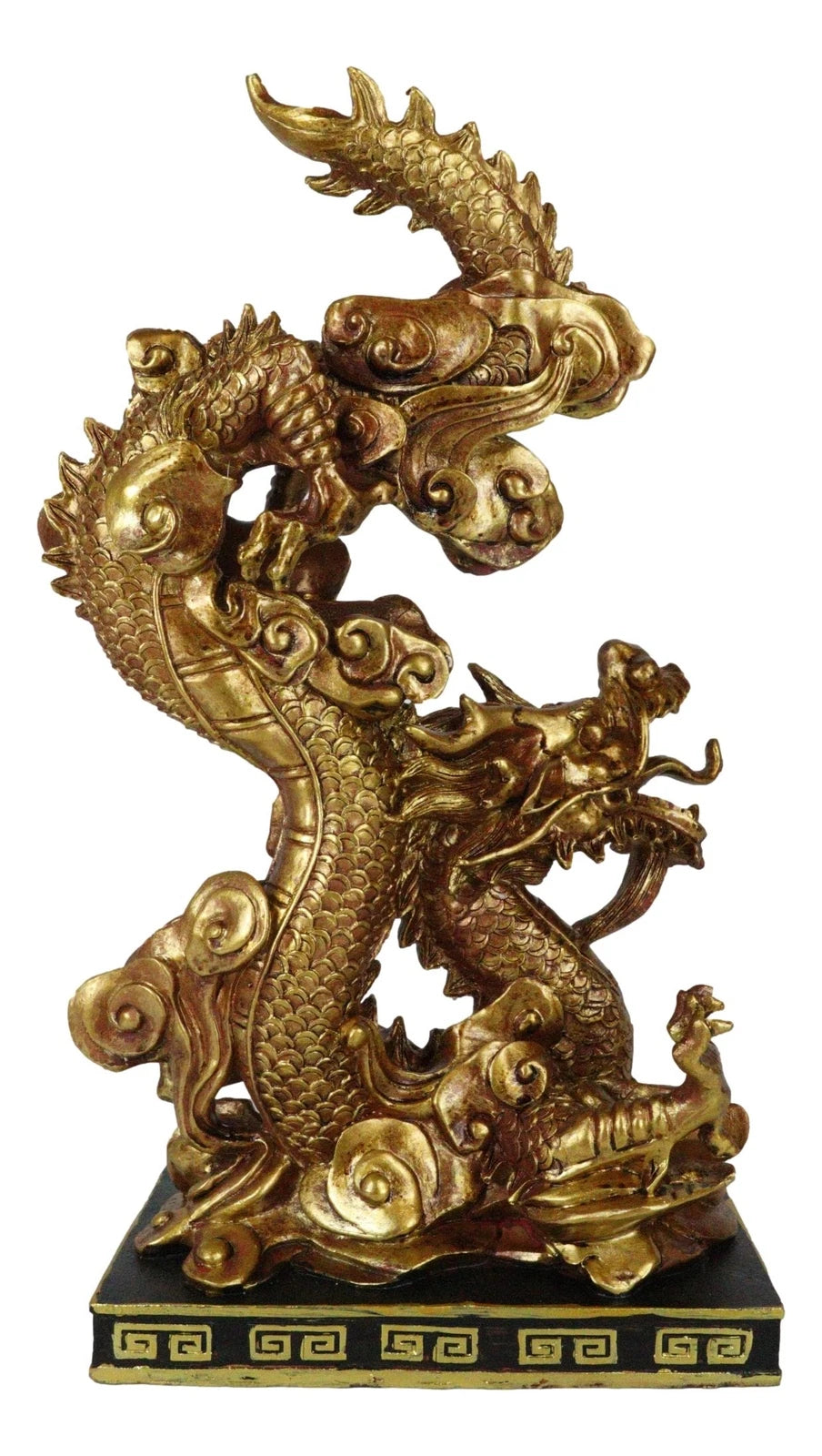 Feng Shui Chinese Imperial Nine Dragons Golden Dragon King Decorative Statue-7
