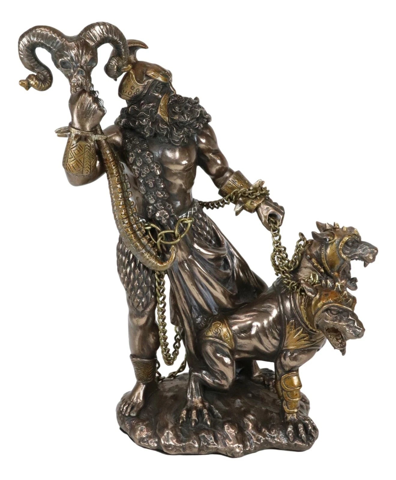 Figura del perro guardián Cerbero con correa, dios olímpico del inframundo, Hades-8