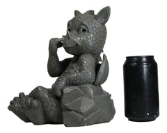 Whimsical Bad Habit Garden Dragon Picking Nose Statue Fantasy Dragons Decor-8