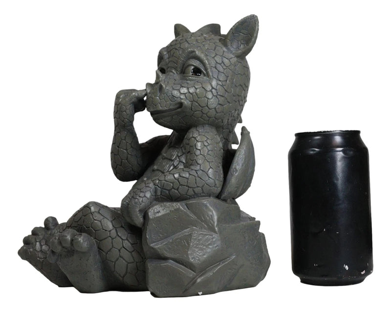 Whimsical Bad Habit Garden Dragon Picking Nose Statue Fantasy Dragons Decor-8