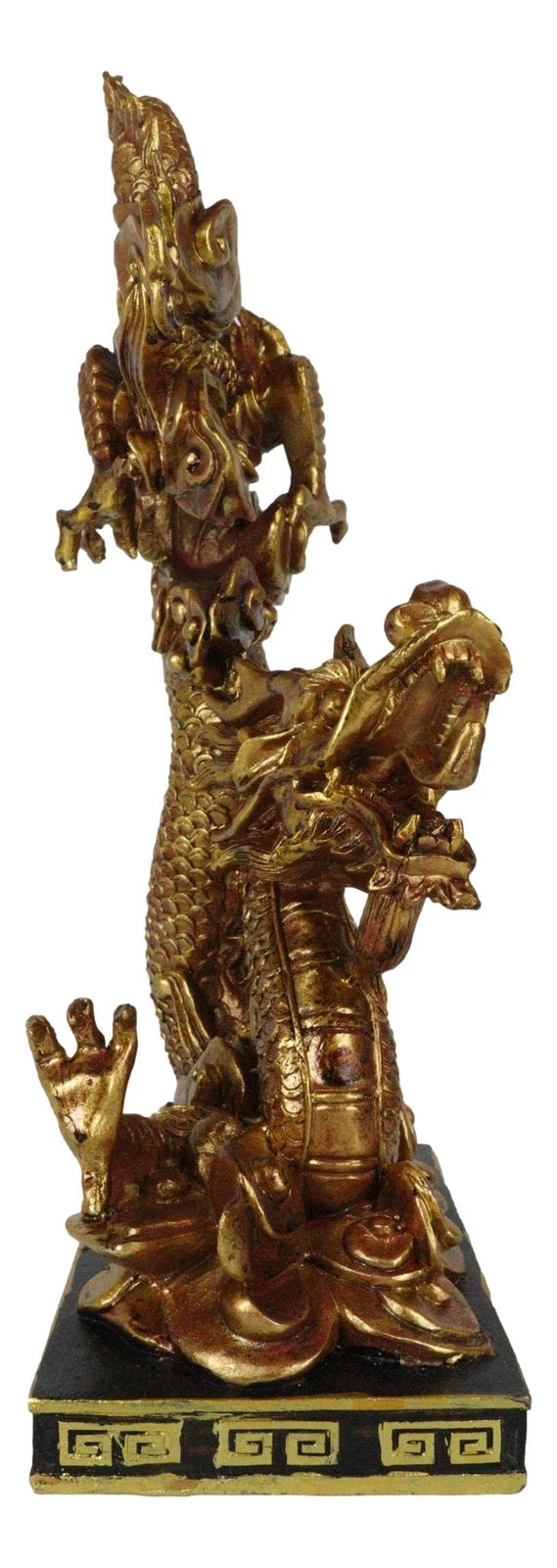 Feng Shui Chinese Imperial Nine Dragons Golden Dragon King Decorative Statue-8