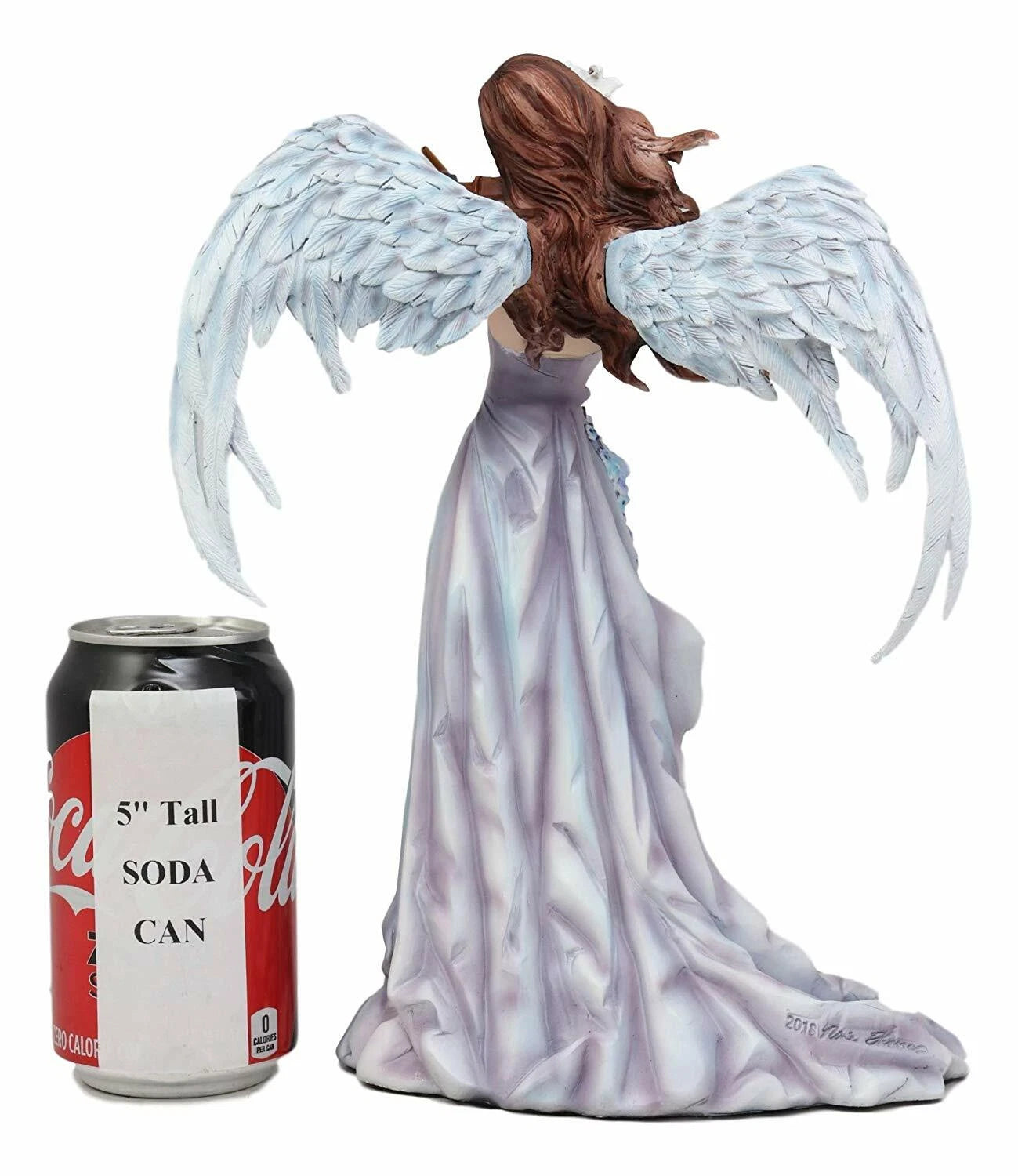 Large Inspirational Decor Angelic Lullaby Heavenly Angel Playing Violin Statue-5