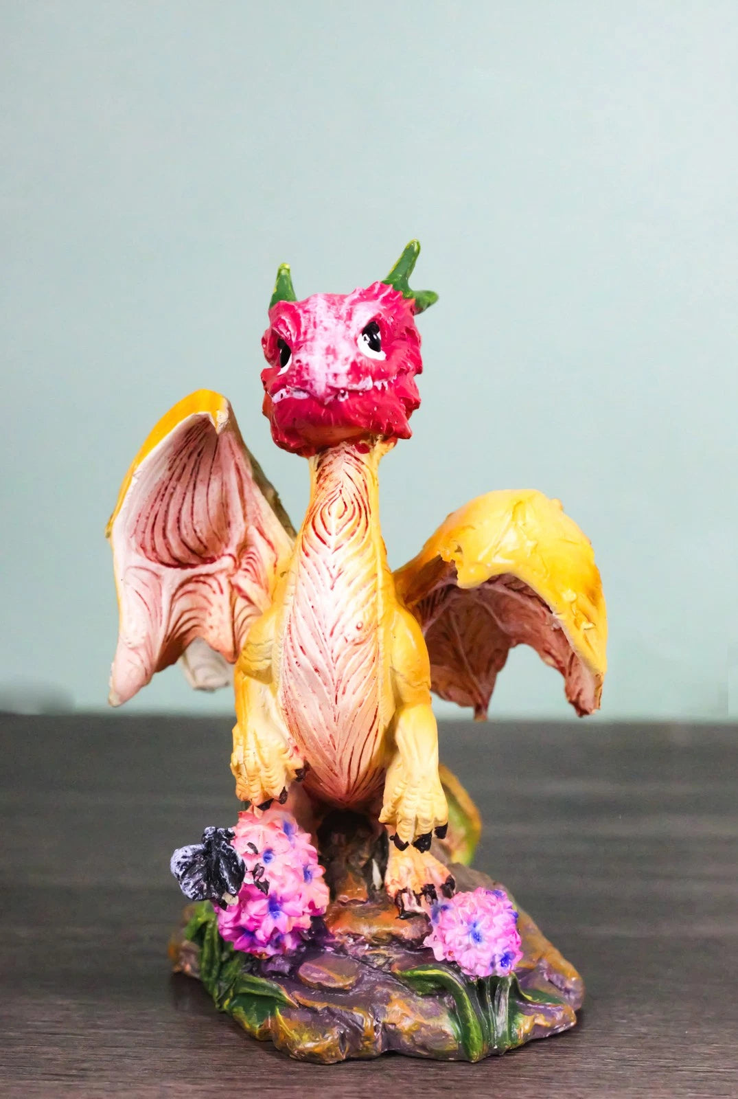 Colorful Fruits Vegetables Yellow Onion Dragon Figurine Fairy Garden Decor-8