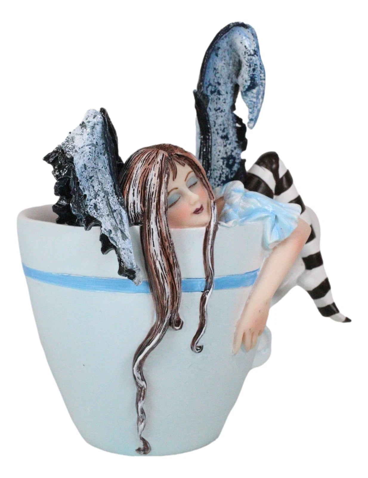 Amy Brown Teacup Latte Coffee Drunk Whimsical Fairy Figurine 5"H-7