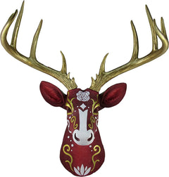 Deer Head Faux Taxidermy Wall Sculpture Rustic Cabin Wall Home Decor 19.5"-5