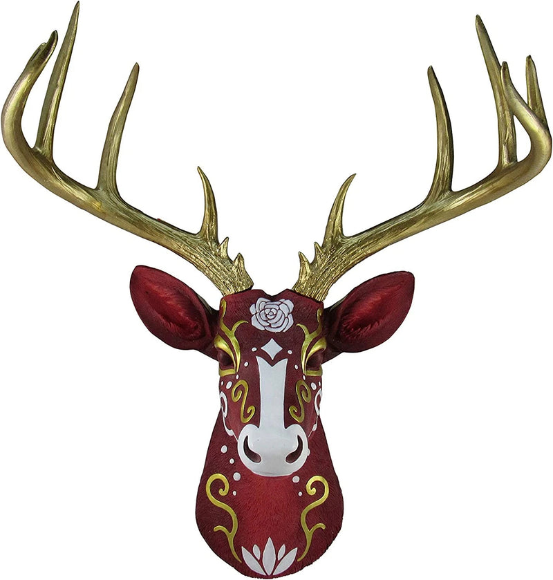 Deer Head Faux Taxidermy Wall Sculpture Rustic Cabin Wall Home Decor 19.5"-5