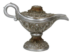 Floral Ornate Aladdin Genie Magical Lamp Backflow Incense Cone Burner Figurine-8