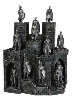 Medieval Castle Fortress Display Stand And 12 Mini Crusader Knights Figurine Set-7