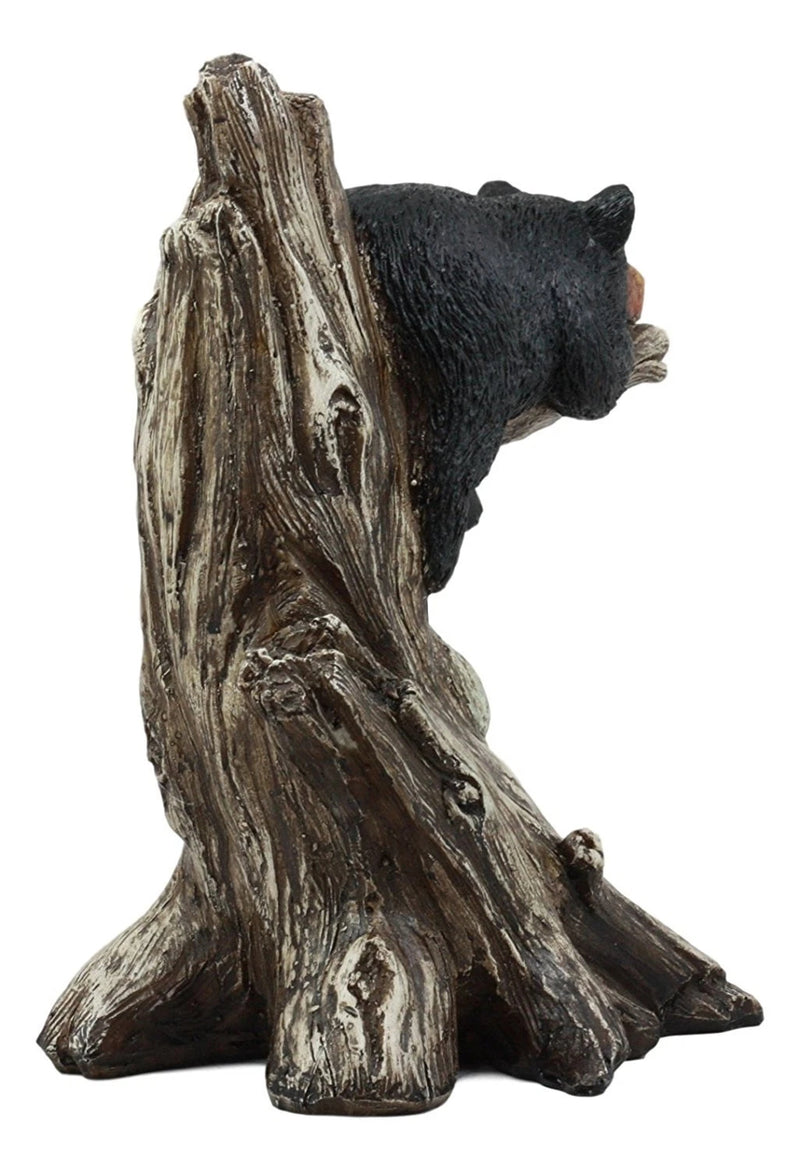 Lazy Days Of Summer Black Bear Sleeping On Tree Branch Statue-8