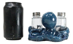 Onyx Blue Nautical Marine Cephalopod Octopus Salt Pepper Shakers Holder Set-7