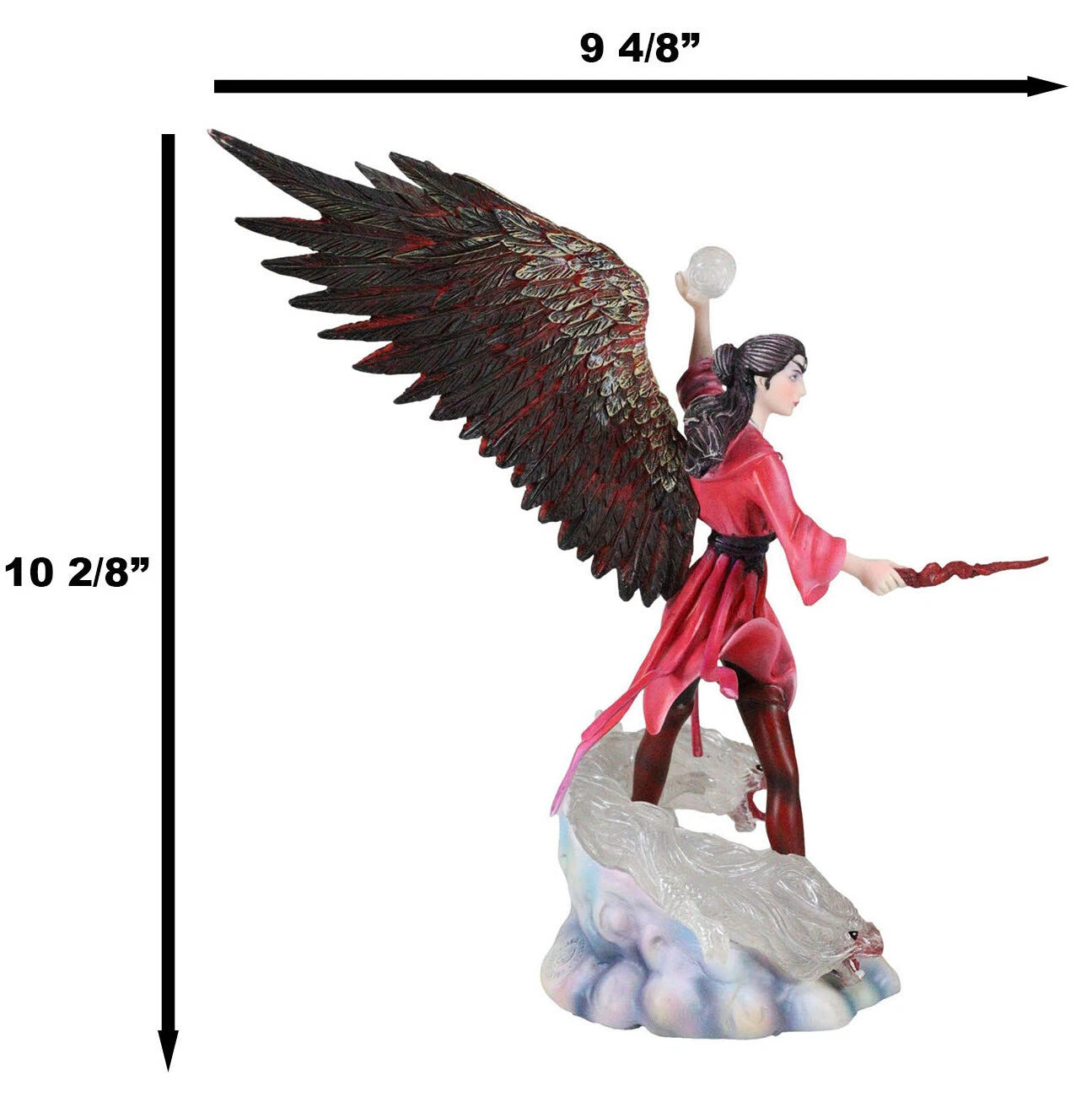 Air Elemental Magic Wizard Sorceress Bending The Wind With Hydra Spirits Statue-7