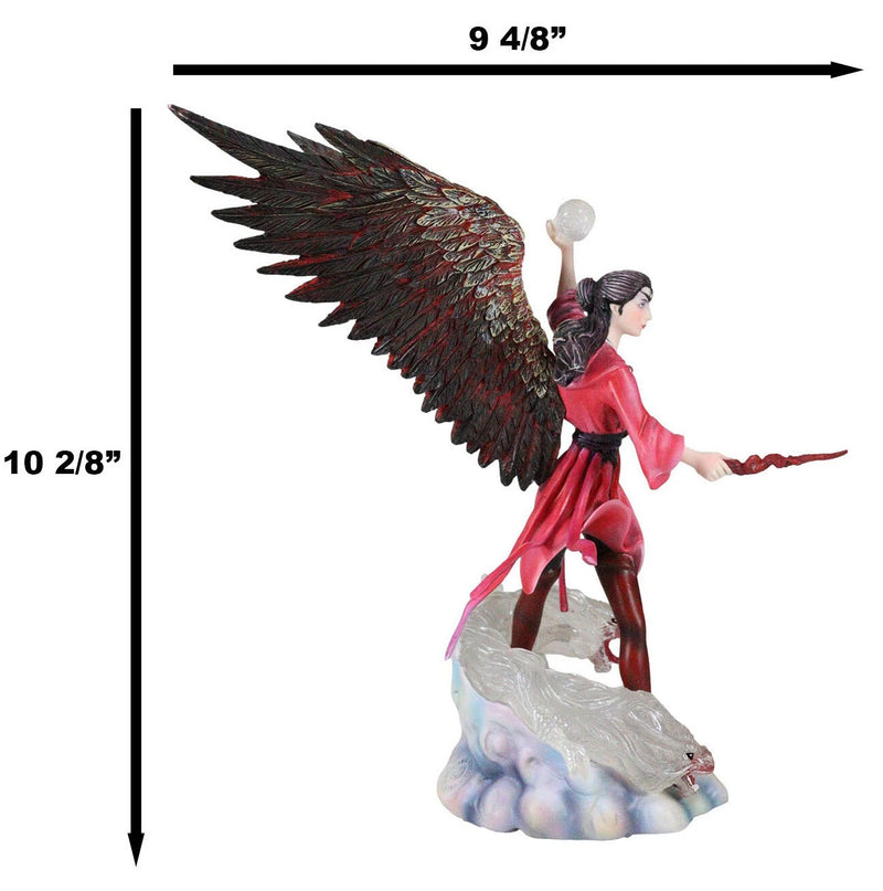 Air Elemental Magic Wizard Sorceress Bending The Wind With Hydra Spirits Statue-7
