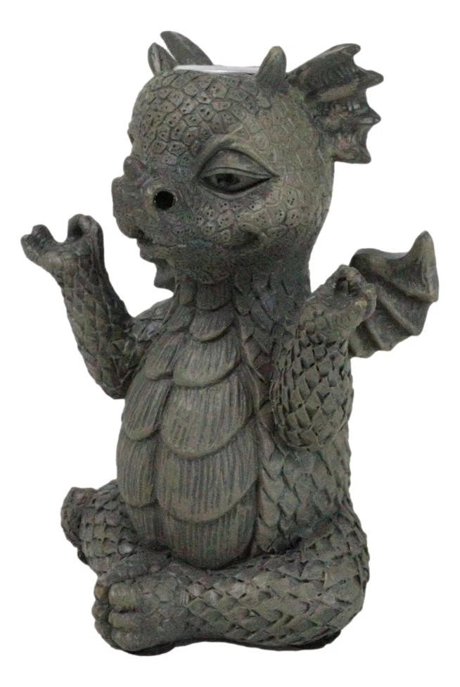Zen Whimsical Garden Dragon Yoga Sitting In Meditation Backflow Incense Burner-6