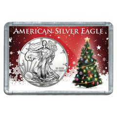 Moneda de plata americana de $1 2016 con diseño de árbol de Navidad-1