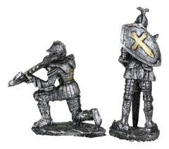 Set of 12 Medieval Knights w/ Swords Crossbow Halberds & Shield Figurines-8