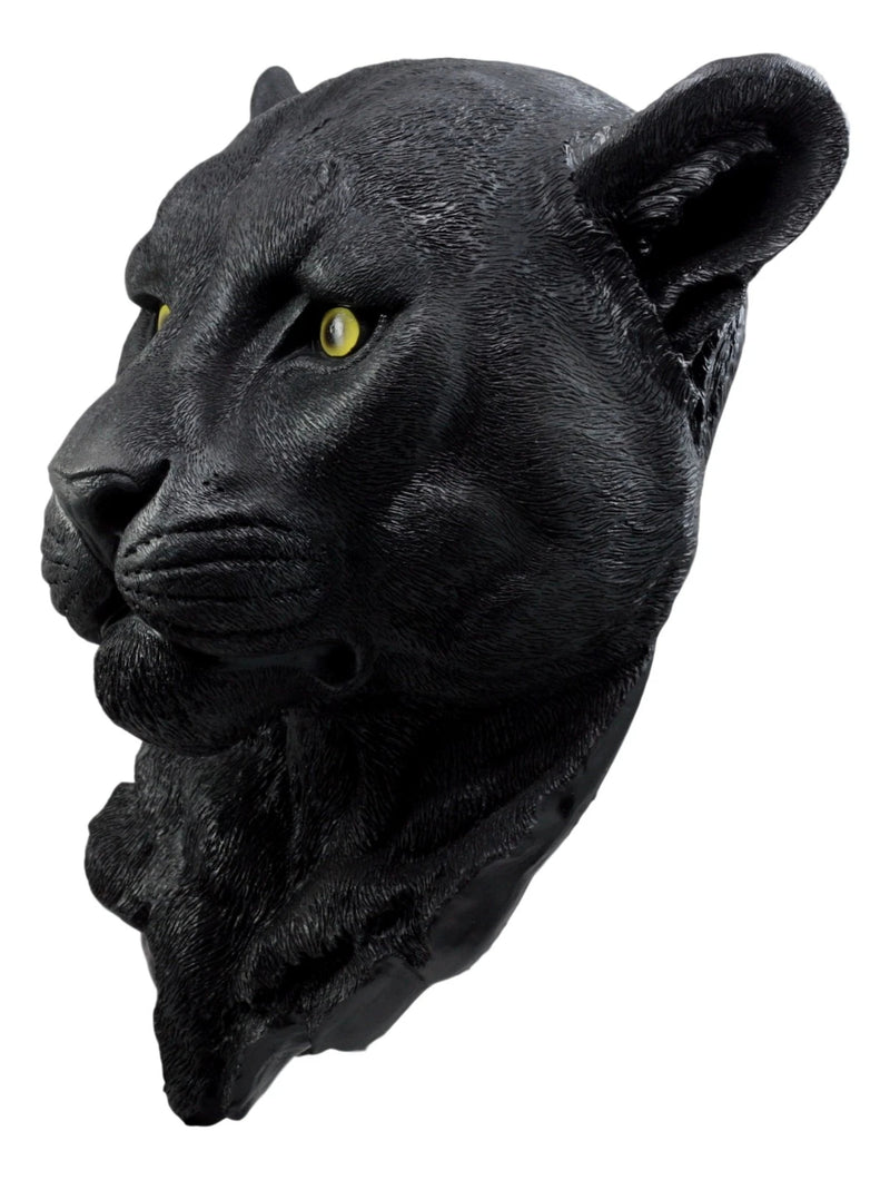 Large Black Panther Head Wall Decor Plaque 16"Tall Jaguar Wall Bust Plaque-6
