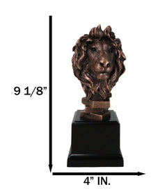 King Of The Jungle African Lion Pride Bust Bronze Electroplated Figurine Statue-8
