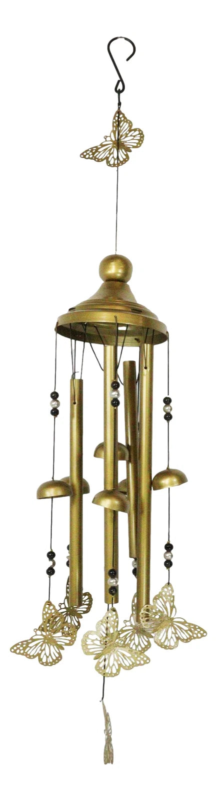 Beautiful Cottage Garden Carved Butterfly Canopy Metal Wind Chime Hanging Mobile-7